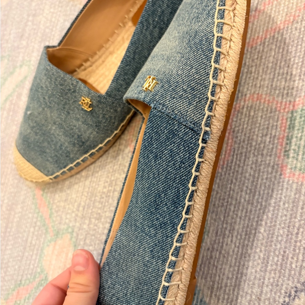 Lauren Ralph Lauren Denim Blue Espadrille Flats - Picture 4 of 5